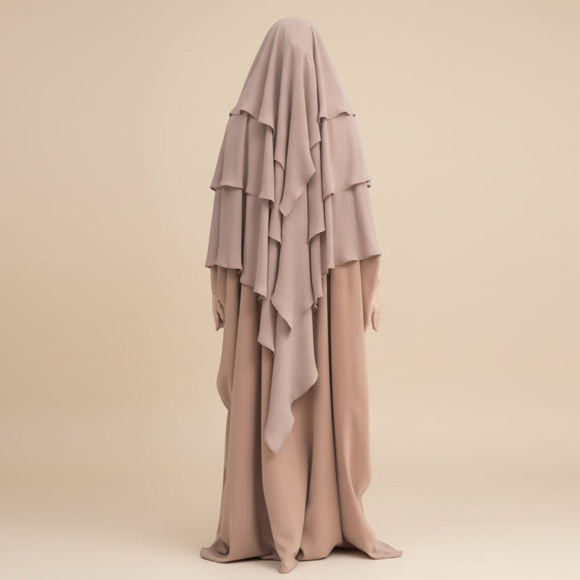 Muslim Women 3 Layer Long Khimar Nikah And Prayer Khimar #26H903