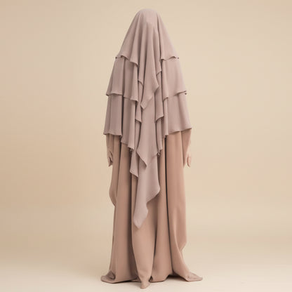 Muslim Women 3 Layer Long Khimar Nikah And Prayer Khimar #26H903