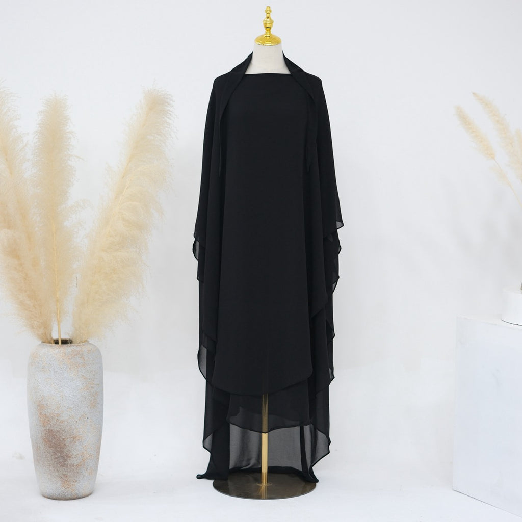 Muslim Women Extra Long Chiffon Khimar Full Length Nikah And Prayer Khimar #26H916