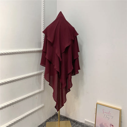 Muslim Women 3 Layer Long Khimar Nikah And Prayer Khimar #26H903