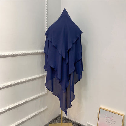 Muslim Women 3 Layer Long Khimar Nikah And Prayer Khimar #26H903