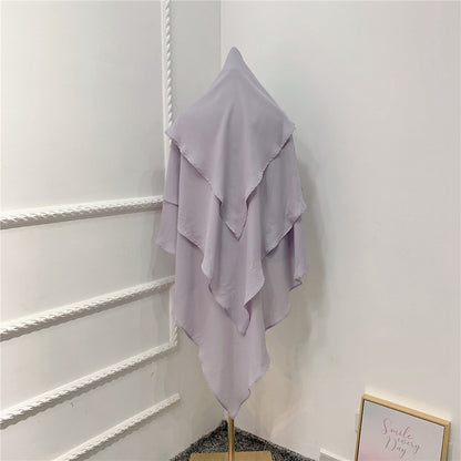 Muslim Women 3 Layer Long Khimar Nikah And Prayer Khimar #26H903