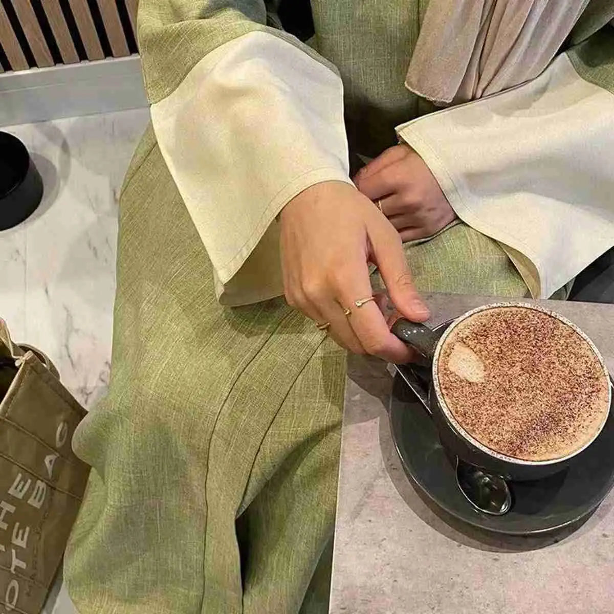 فستان عباية مفتوح من الكارديجان رقم 24744