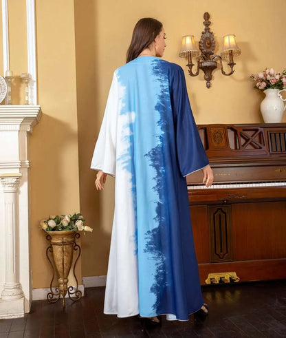 Tie-dye Embroidery Hotfix Rhinestone Kaftan Caftan Dress For Women Eid Dress And Celebration