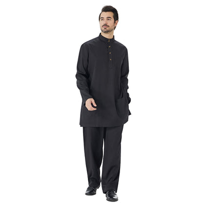 2 Pieces Set Muslim Arab Men Clothing Tops And Pants Suit Set #26T850