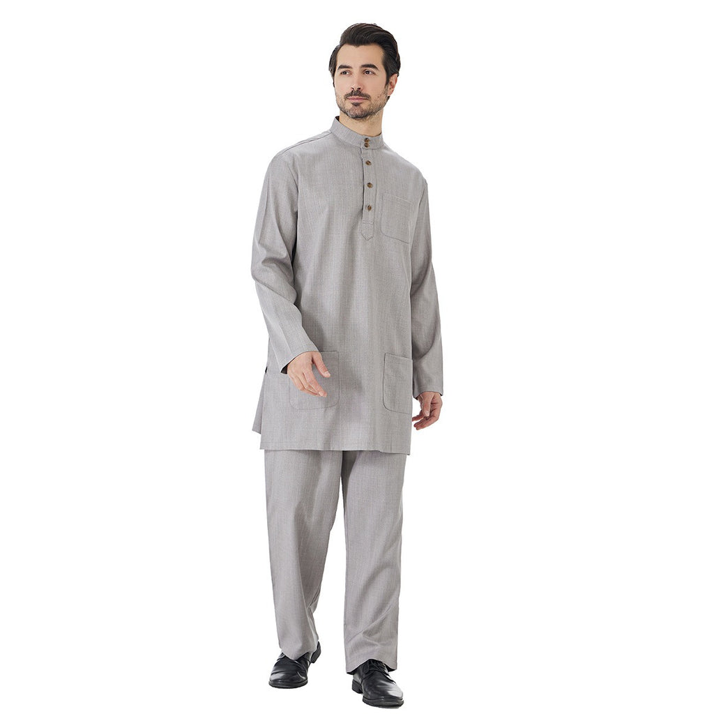 2 Pieces Set Muslim Arab Men Clothing Tops And Pants Suit Set #26T850
