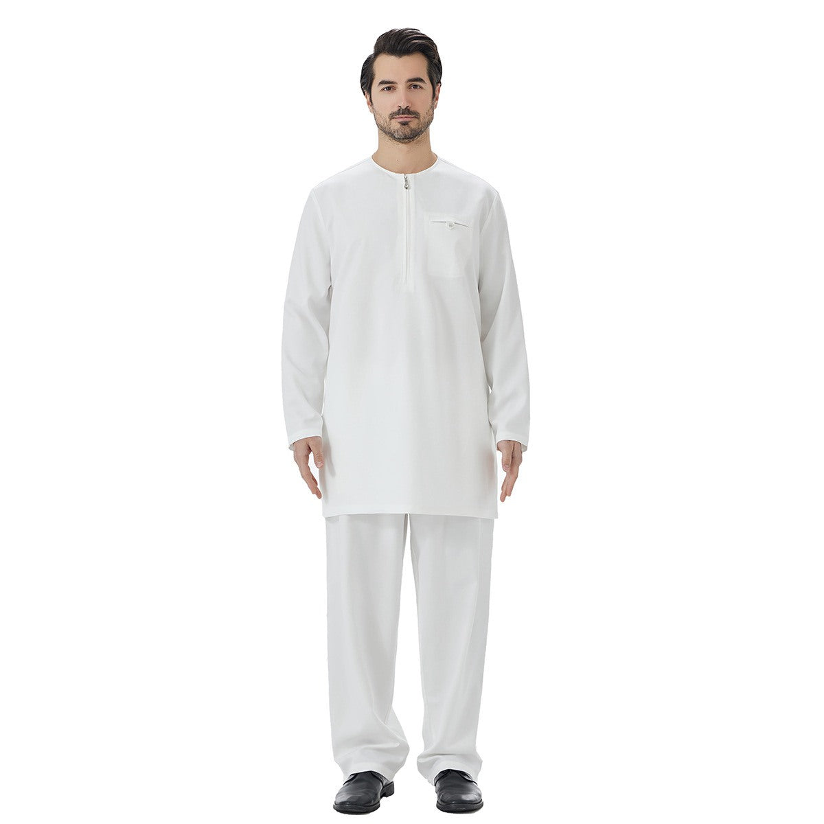 2 Pieces Set Muslim Arab Men Tops And Pants Suit Set #26T849