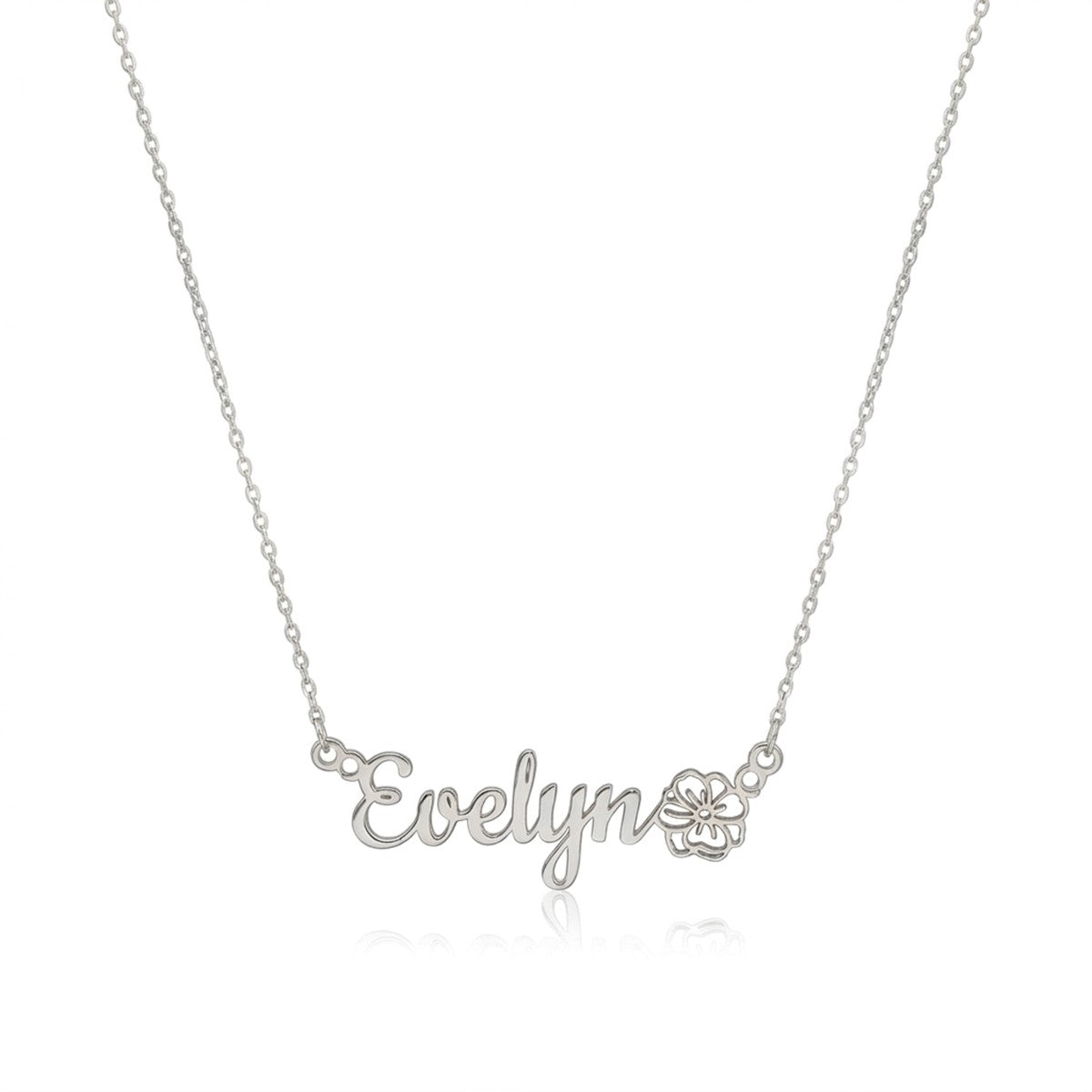 قلادة اسم مخصصة مع باقة زهور شهر الميلاد - عربي وإنجليزي #3