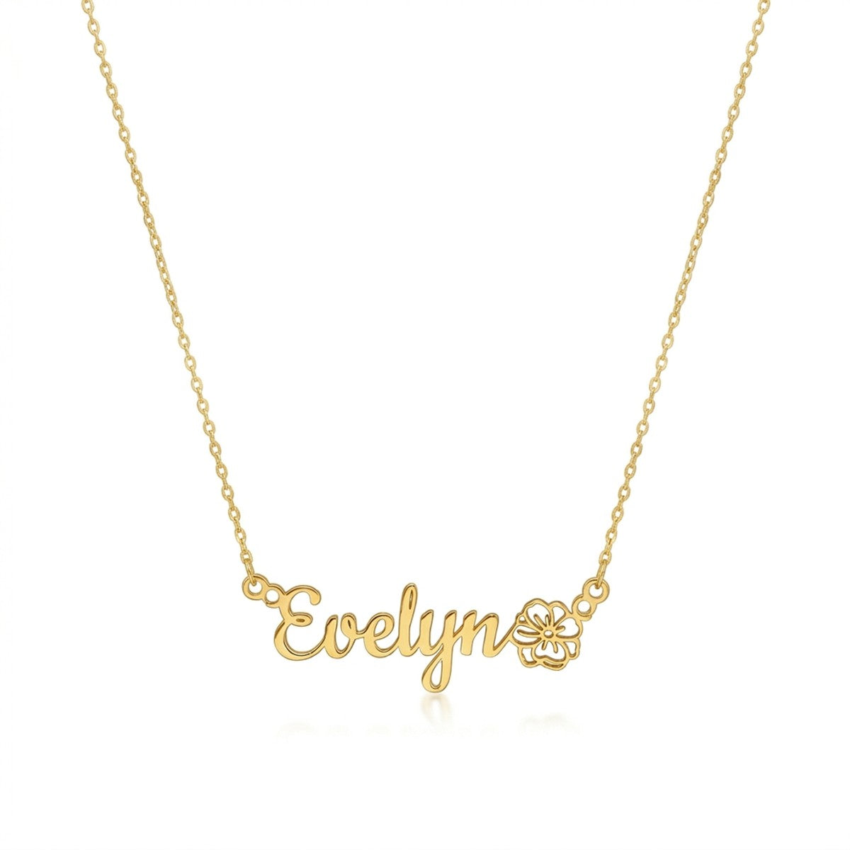 قلادة اسم مخصصة مع باقة زهور شهر الميلاد - عربي وإنجليزي #3