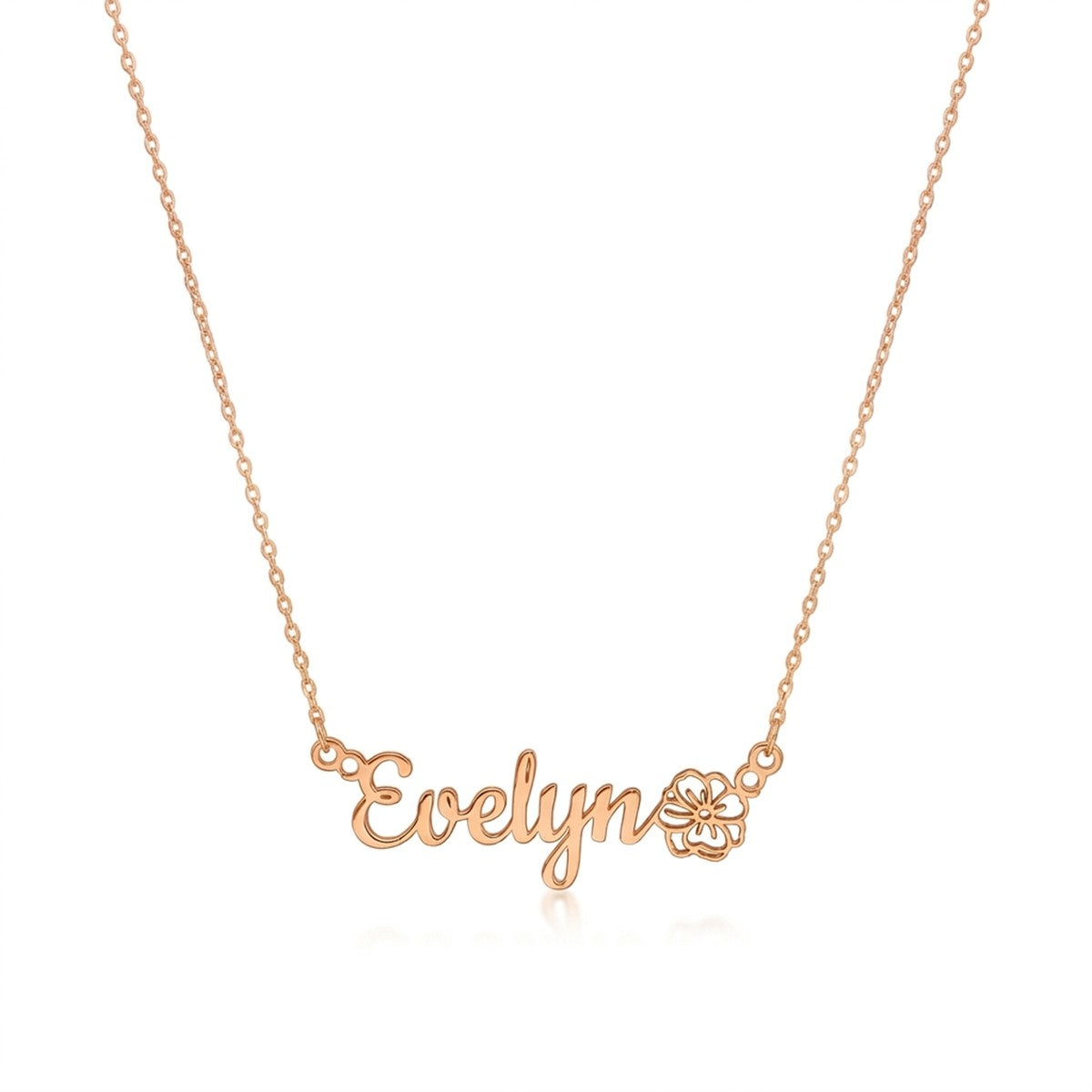 قلادة اسم مخصصة مع باقة زهور شهر الميلاد - عربي وإنجليزي #3