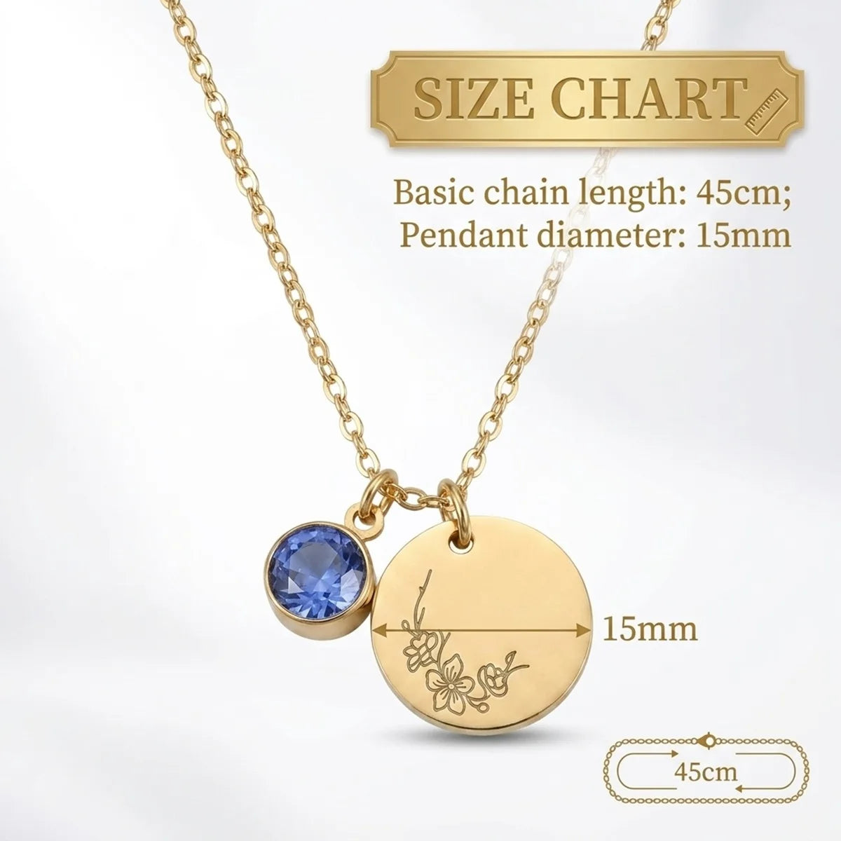 قلادة حجر البخت مع زهرة الميلاد للأم، الجدة #15