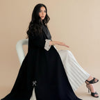 Muslim Women Pleated Cardigan Open Abaya Dress #25249