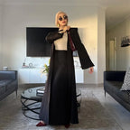 Muslim Women 2 Pieces Set Open Abaya Dress With Skirt #251072