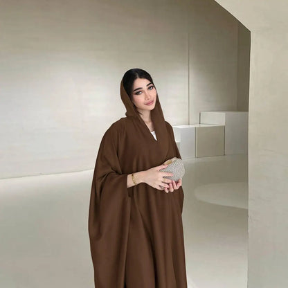فستان عباية مفتوح بأكمام فراشة للنساء المسلمات