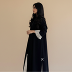 Muslim Women Pleated Cardigan Open Abaya Dress #25249
