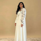 Muslim Women Embroidery Cardigan Open Abaya Dress #25241