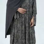 Middle East Dubai Printed Cardigan Open Abaya Dress #25983
