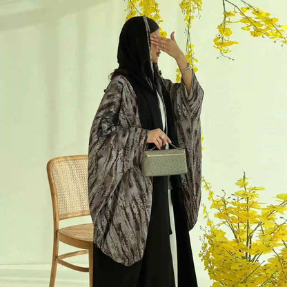 عباية نسائية مسلمة مفتوحة مع حجاب متناسق #25243