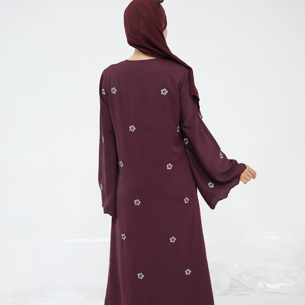 Luxury Embroidery Open Abaya Dress With Matching Hijab #251027