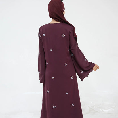 Luxury Embroidery Open Abaya Dress With Matching Hijab #251027