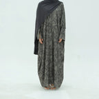 Middle East Dubai Printed Cardigan Open Abaya Dress #25983