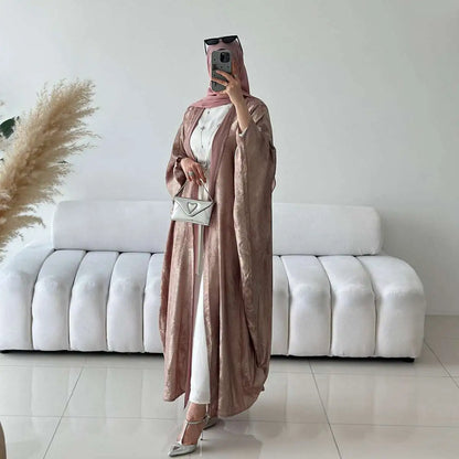 فستان عباية مفتوح من الكارديجان للنساء المسلمات بلون برونزي