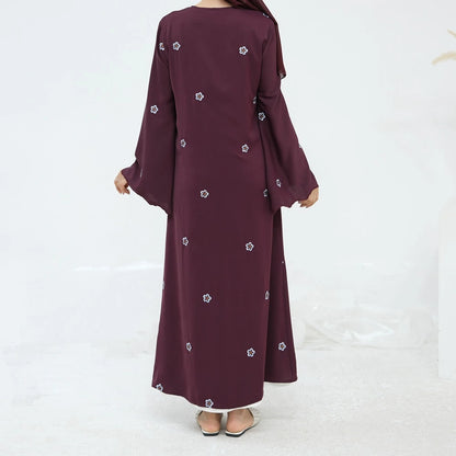 Luxury Embroidery Open Abaya Dress With Matching Hijab #251027