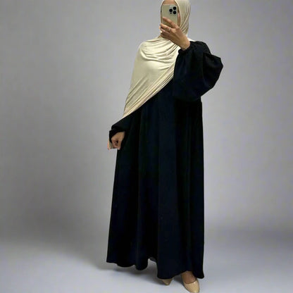 فستان عباية مخملي سميك للشتاء والخريف