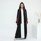 Nida Embroidery Sleeve Open Abaya Dress With Matching Hijab #251051