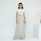 2 Pieces Set Chiffon Printed Open Abaya Dress With Skirt #251031