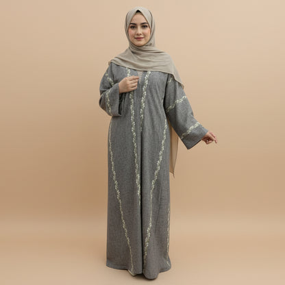 Muslim Women Embroidery Cardigan Open Abaya Dress #261153