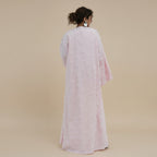 Muslim Women 3D Floral Embellishments Double Layers Open Abaya Dress With Hijab #261187