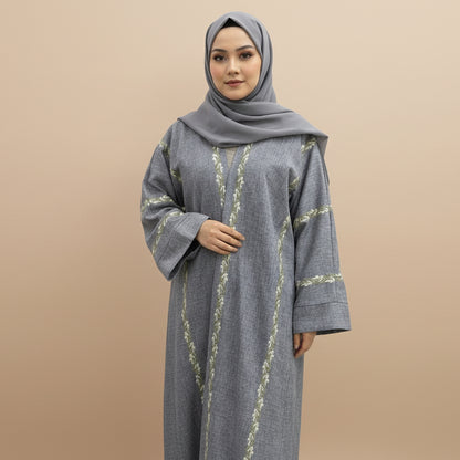 Muslim Women Embroidery Cardigan Open Abaya Dress #261153