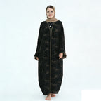 Muslim Women Reversible Double-sided Jacquard Open Abaya Dress #26B012