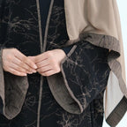 Muslim Women Reversible Double-sided Jacquard Open Abaya Dress #26B012