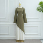 Muslim Women 2 Pieces Set Tops And Skirt Suit Set #251100