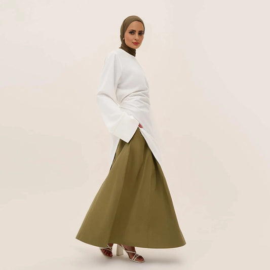 Muslim Women 2 Pieces Set Tops And Skirt Suit Set #251100