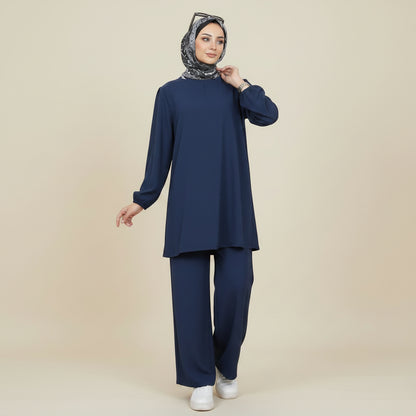 Daily Wear Muslim Women 2 Pieces Set Tops And Pants Suit Set #251325