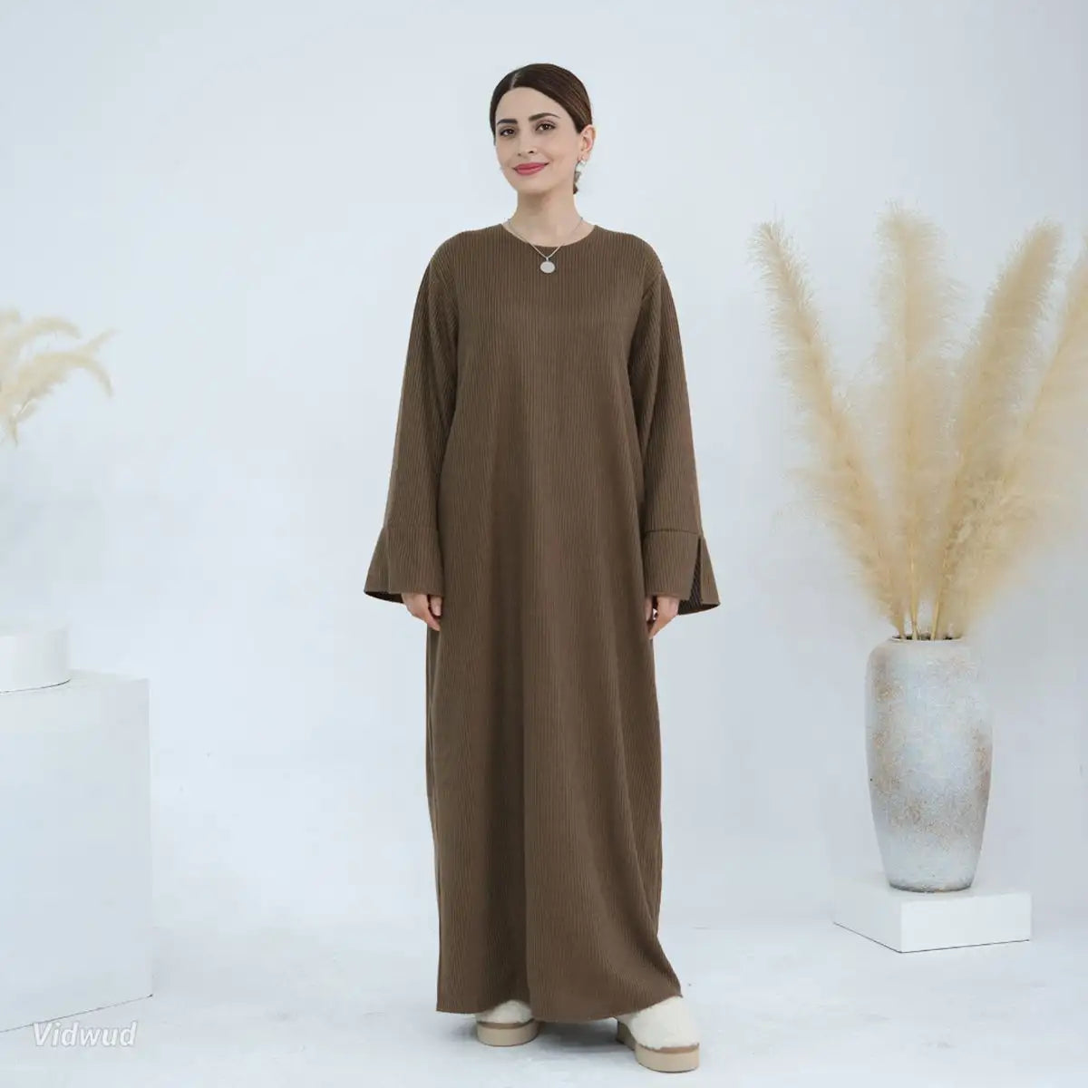 فستان عباية سميك محبوك لفصل الشتاء والخريف