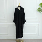 Winter Fall Thick Velvet Open Abaya Dress For Muslim Women #251125