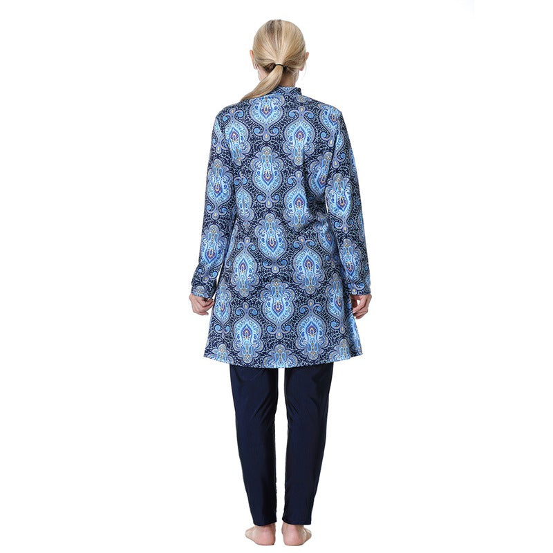 3XL-8XL Printed Halal Arab Muslim Women Swimwear Swimsuit Islamic Burkinis
