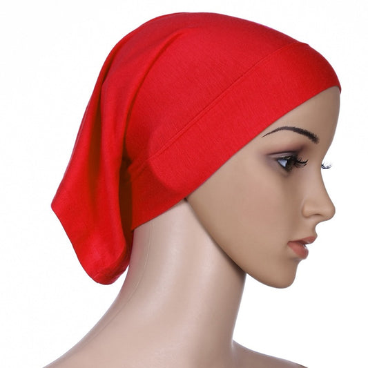 Muslim Women Mercerized Cotton Turban Hat Headwraps Hijab Caps