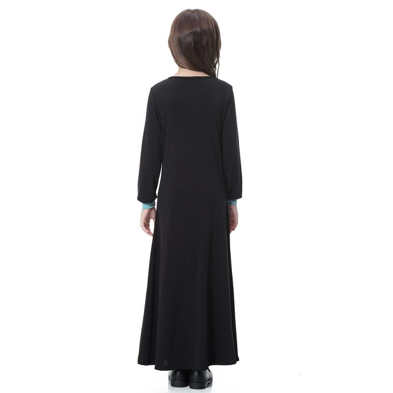 Middle East Arab Beautiful Girls Abaya Dress With Applique